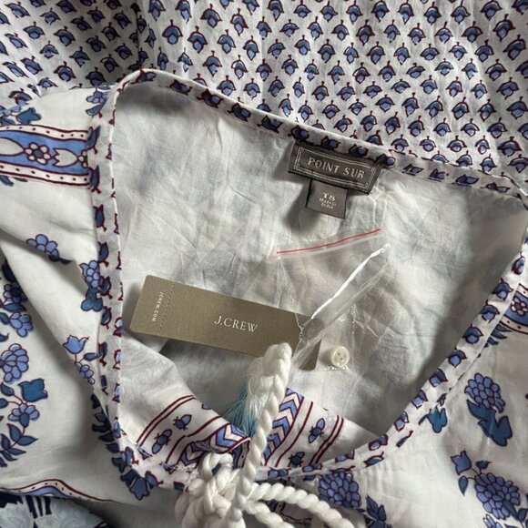 J. Crew Point Sur Womens Cotton Popover Floral Paisley Block Print T8 WQ149 New - Picture 4 of 9